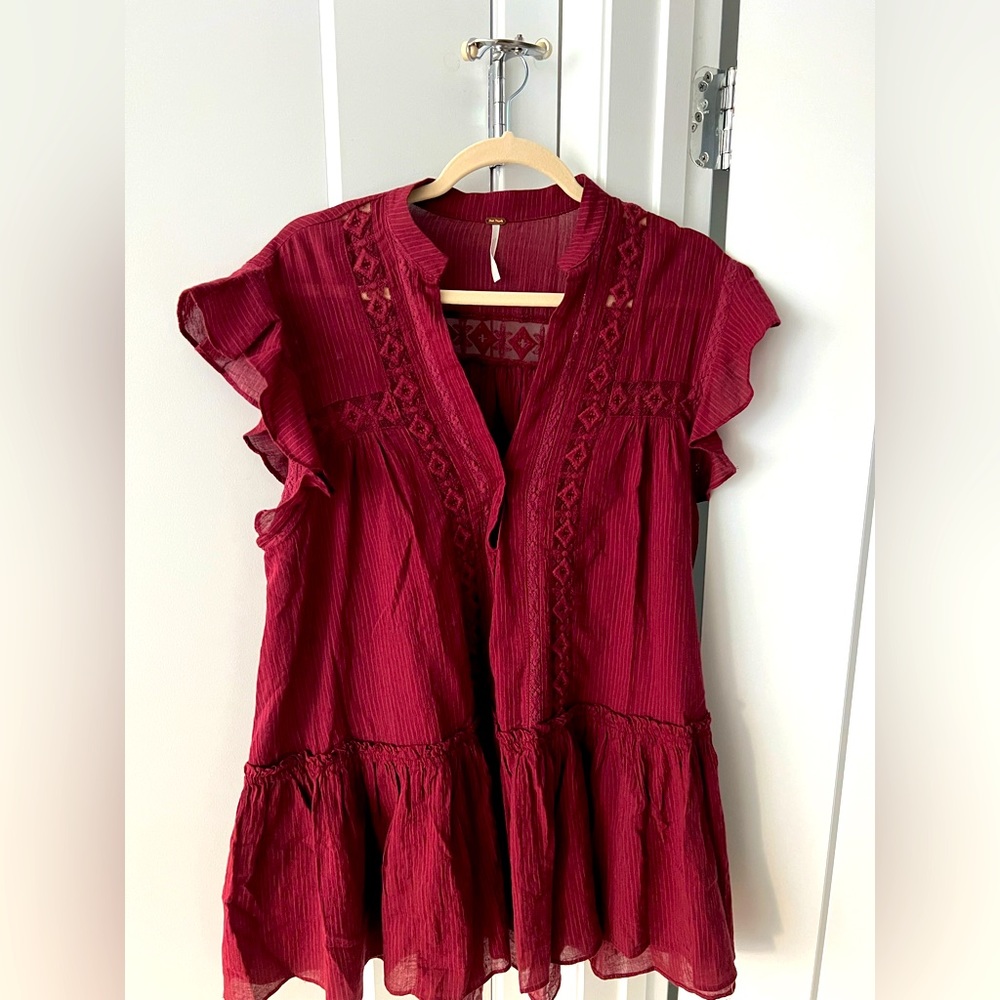 Free People Baby Blues Lace-Trim Tunic
